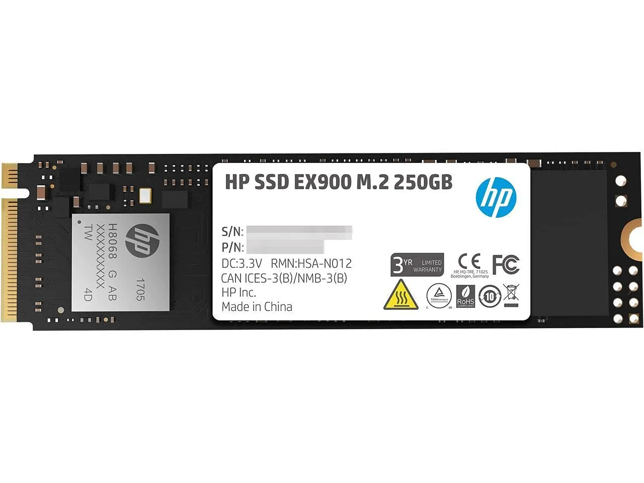 HP INTERNAL SSD 250GB NVME (EX900) view 2